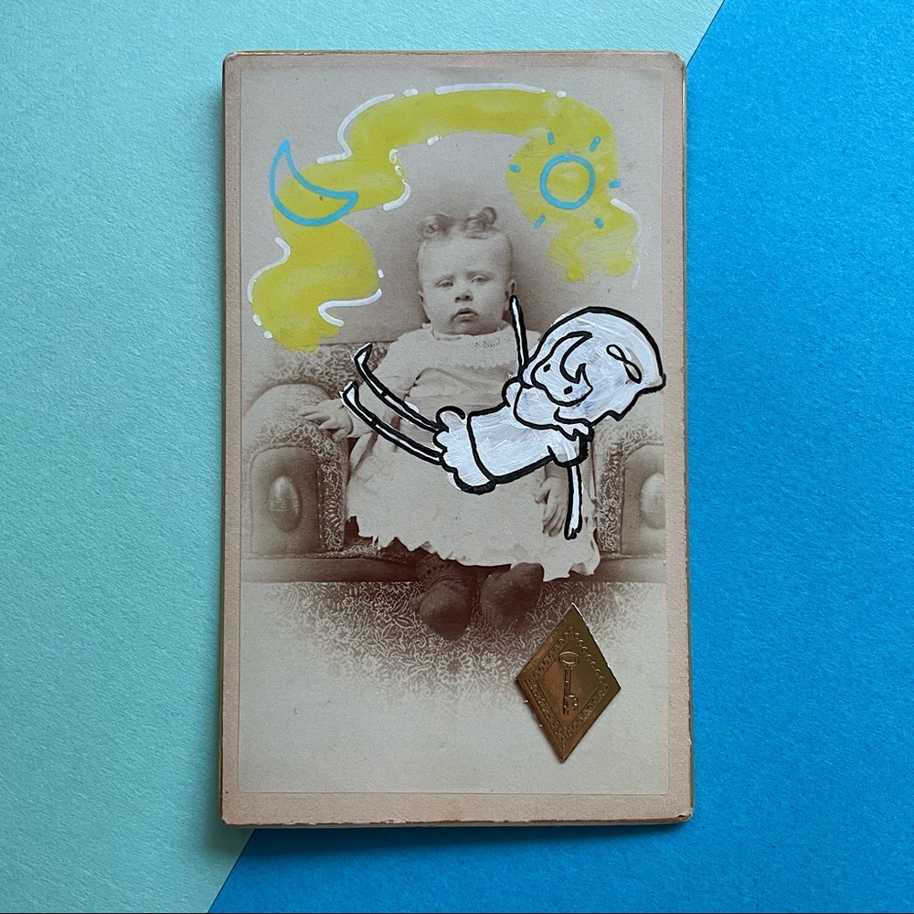 Altered art - Antique CDV - Oh baby